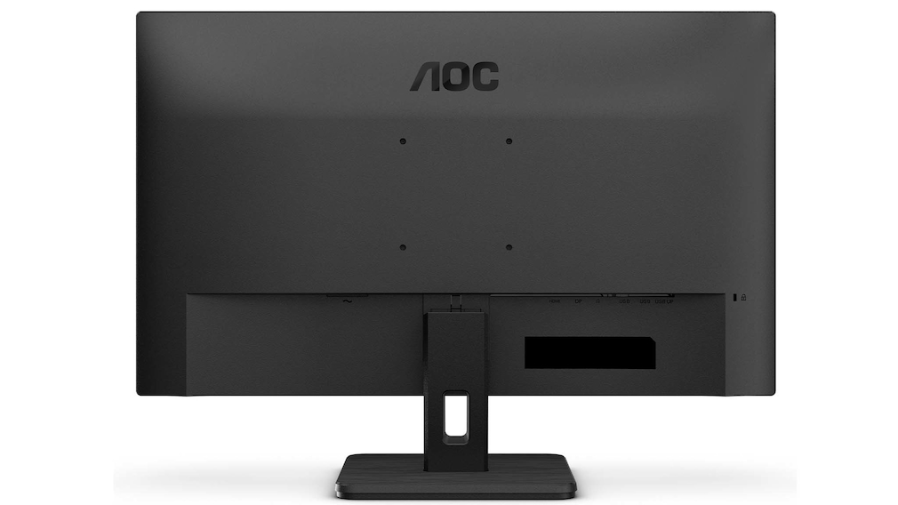 AOC Q27E3UAM im Test: WQHD-Monitor toller Bildqualität Über die vier Löcher lässt sich der Monitor an die Wand schrauben. 