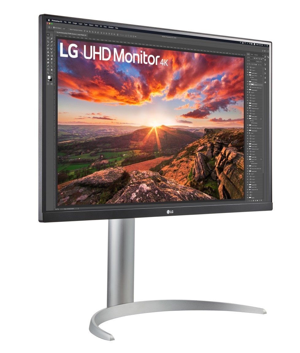 LG 27UP850N: Der beste Office-Monitor unter 350 Euro! Der LG 27UP850N sieht schick aus, nimmt mit seinem Standfuß aber relativ viel Platz auf dem Schreibtisch ein. 