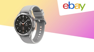 Samsung Galaxy Watch 4 Classic neben Ebay-Logo