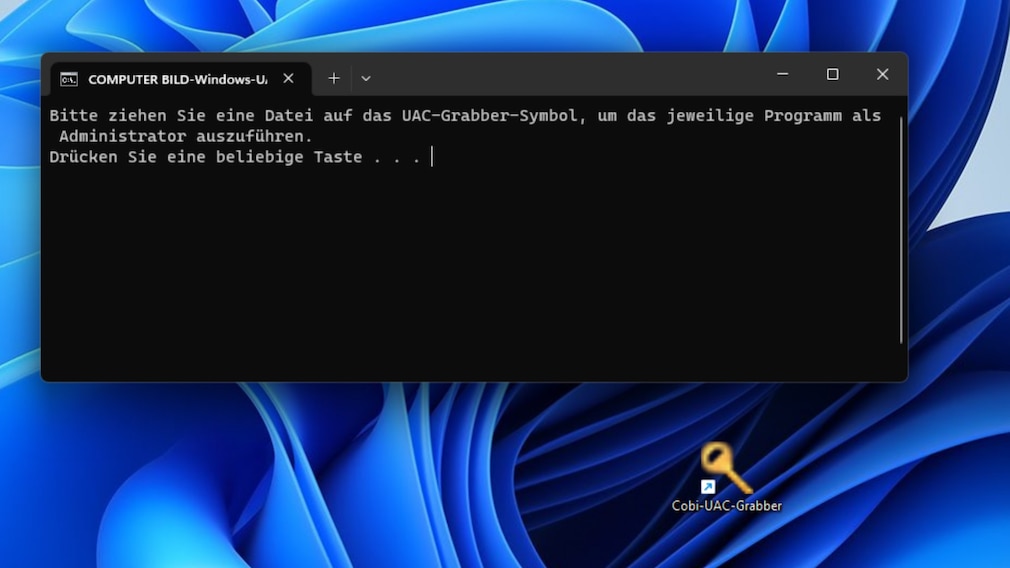 Screenshot aus COMPUTER BILD-Windows-UAC-Grabber 