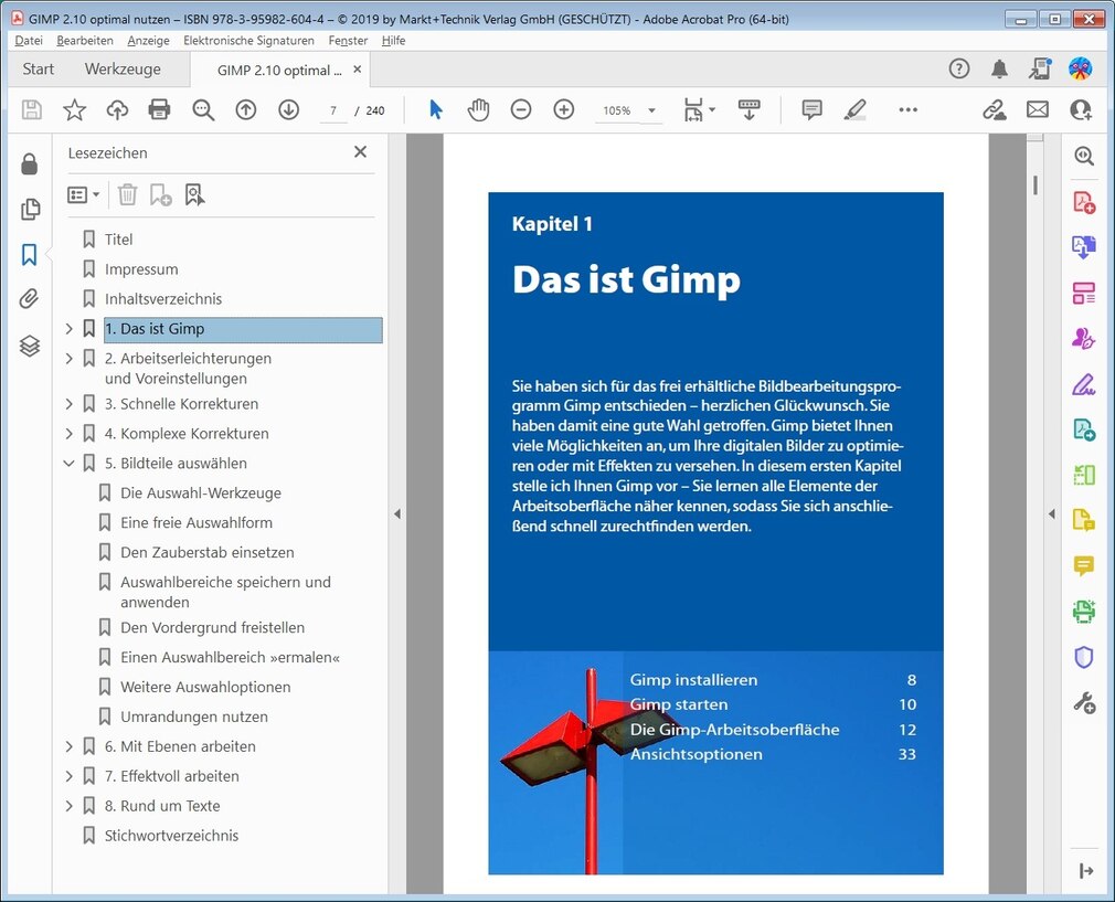 Screenshot aus GIMP optimal nutzen (eBook) – Kostenlose Vollversion 