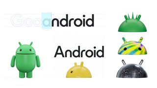 Mehrere Android-Figuren nebeneinander