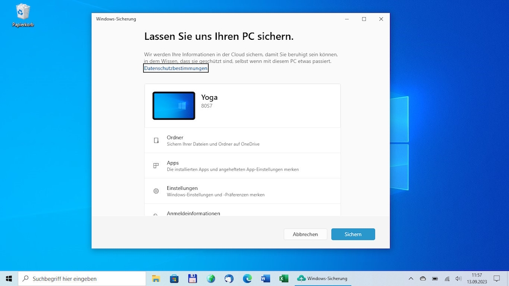 Windows-Sicherung Windows 10