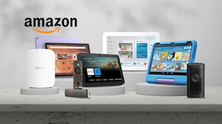 Amazon-Geräte vor grauem Hintergrund.