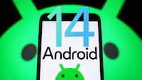 Montage von COMPUTER BILD zu Android 14.