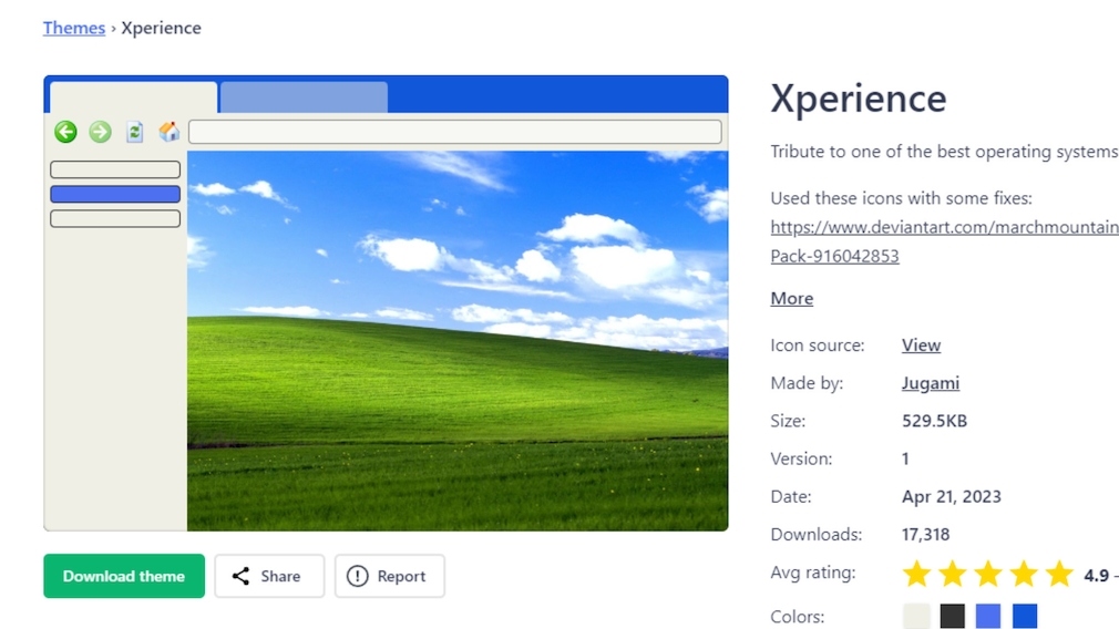 Themes für Windows XP herunterladen sieht aus wie Windows 8