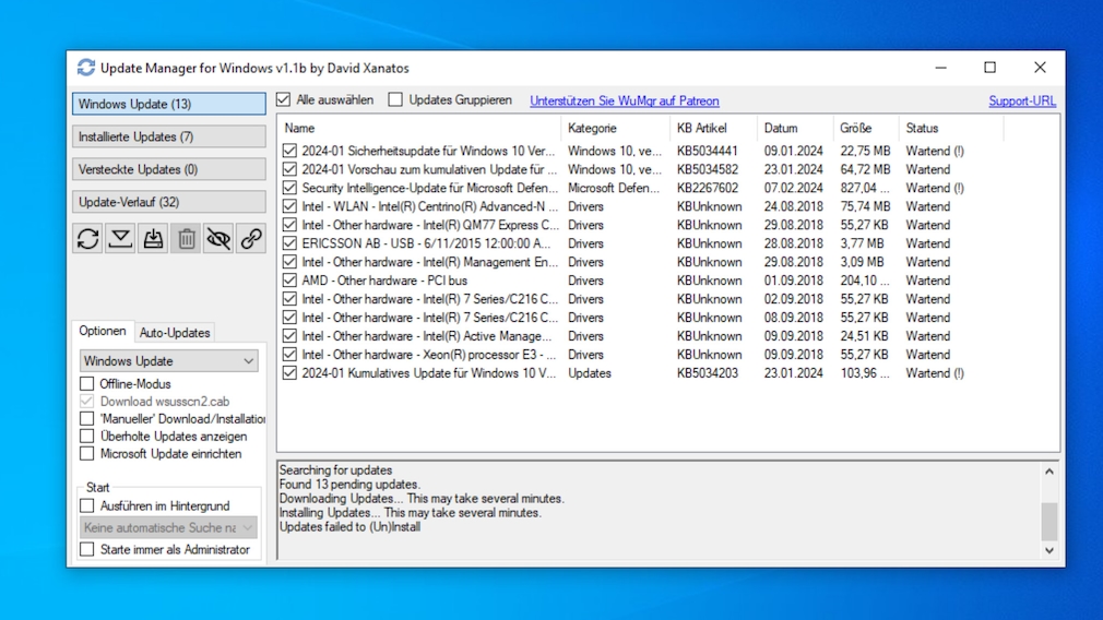 WindowsUpdateAlternative Clients zum Aktualisieren des OS COMPUTER