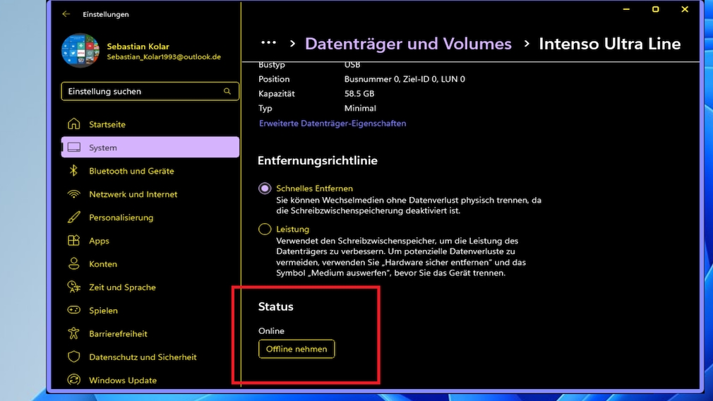 Windows 11 "Hardware sicher entfernen" rückgängig machen COMPUTER BILD