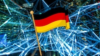 Datenwolke mit Deutschlandflagge