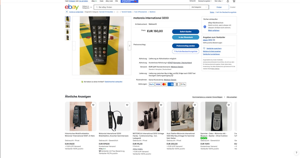 E-Bay Angebot vom Motorola 3200