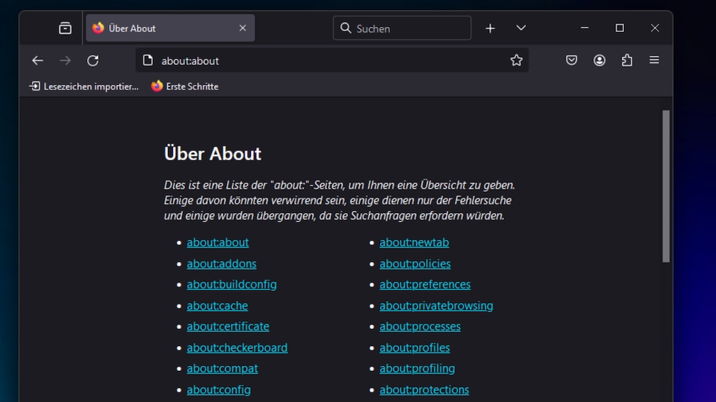 Firefox: about:about ? geheimer Browser-Maschinenraum enträtselt Die einzelnen Ressourcen von about:about helfen bei der Fehlersuche und dabei, den Browser kennenzulernen, können aber verwirrend sein. Ein Grundmaß an technischen Fertigkeiten ist an dieser Stelle nötig. Firefox: about:about ? geheimer Browser-Maschinenraum enträtselt Die einzelnen Ressourcen von about:about helfen bei der Fehlersuche und dabei, den Browser kennenzulernen, können aber verwirrend sein. Ein Grundmaß an technischen Fertigkeiten ist an dieser Stelle nötig.