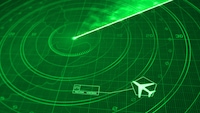 Radar mit einem Flugzeugsymbol