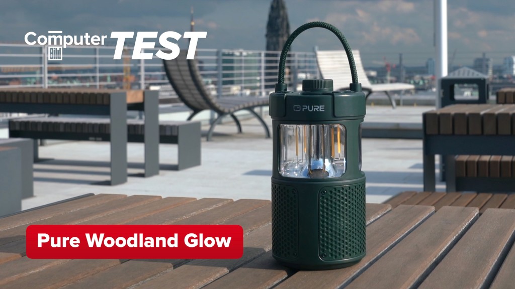 Pure Woodland Glow - Altavoz para exteriores con lámpara LED (Bluetooth