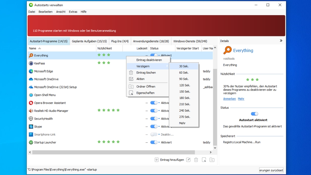 Windows: Autostarts verzögern Windows: Autostarts verzögern