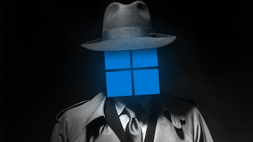 Windows-Logo im Trenchcoat