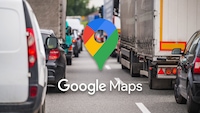 Google Maps Logo vor Stau