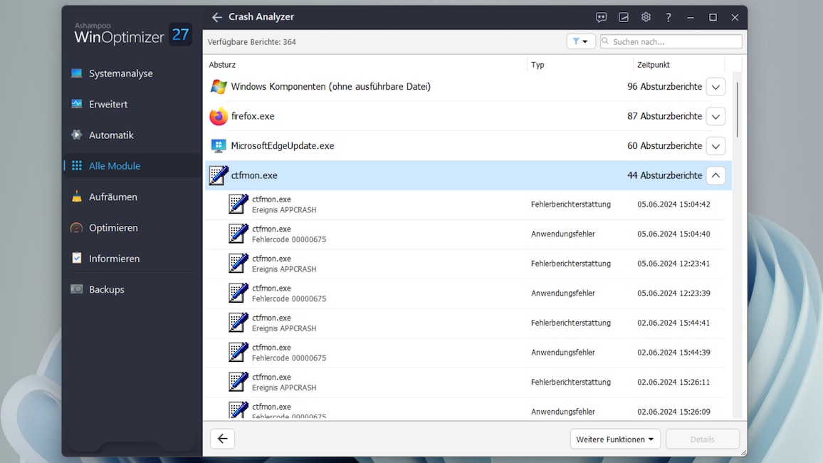 Appcrashview Windows-Fehlerberichterstattung: Programmabstürze analysieren ...