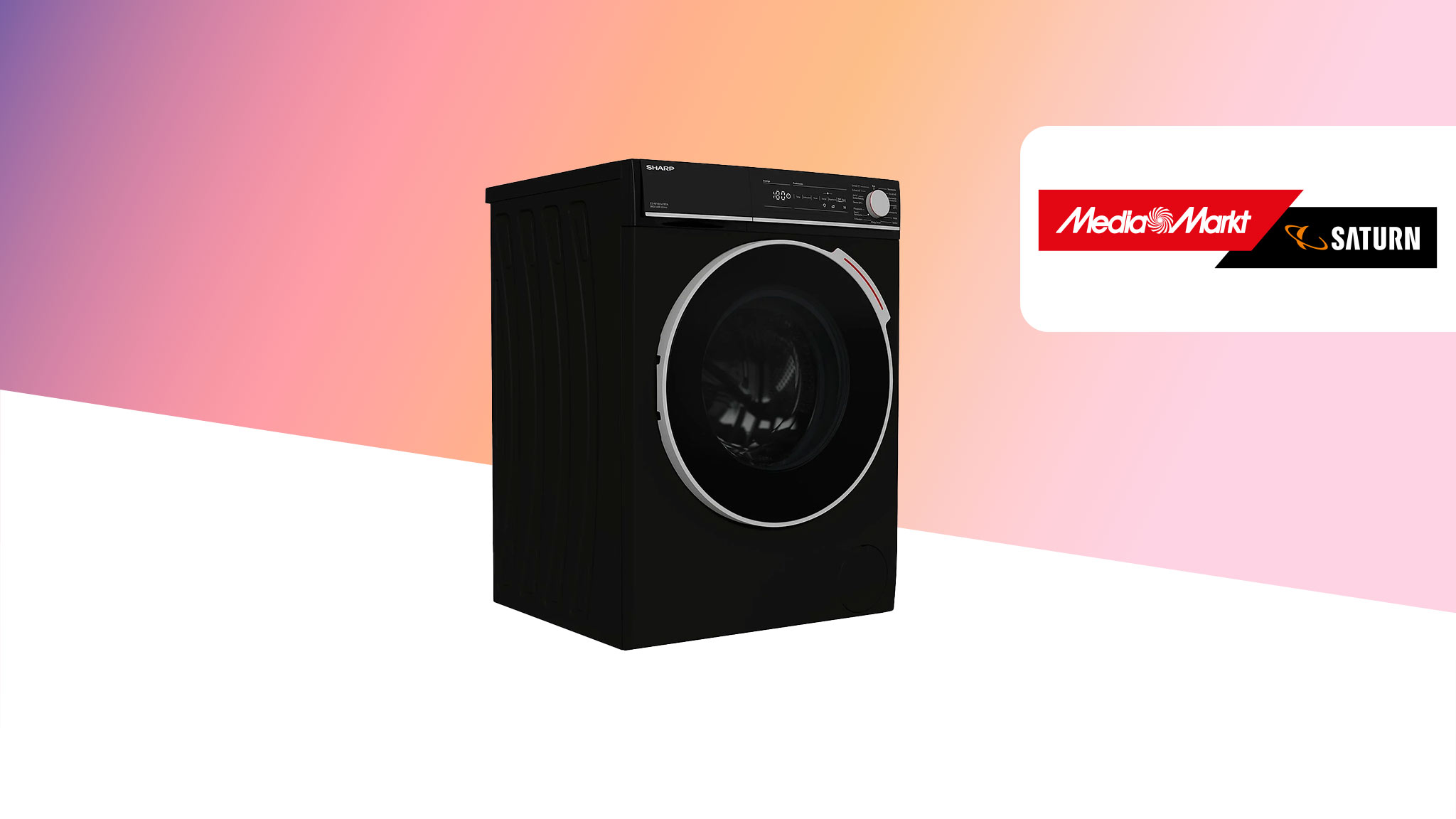 Schwarze Sharp-Waschmaschine mit 8-Kilogramm-Füllmenge günstiger ...