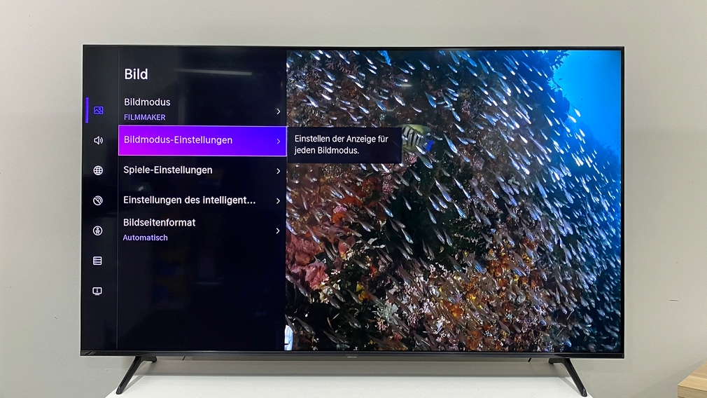 Die beste Bildqualität liefert der Hisense E77NQ Pro im Bildmodus Filmmaker.