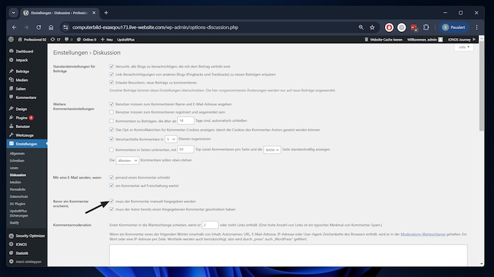 Vorbildlich: Die Kommentarfunktion von WordPress lässt sich perfekt steuern.