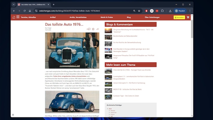 Zwischengas - ein gelungener Blog zum Thema Oldtimer.
