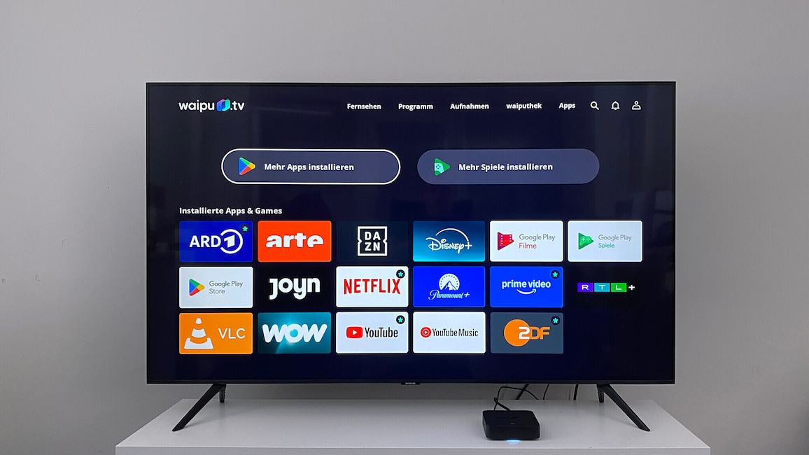 Auf der Waipu.TV Box lassen sich die gleichen Apps installieren wie auf Android-TVs und auf dem Chromecast-Nachfolger Google TV Streamer.