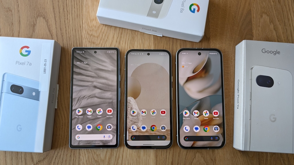Pixel 7a, Pixel 8a and Pixel 9a comparison