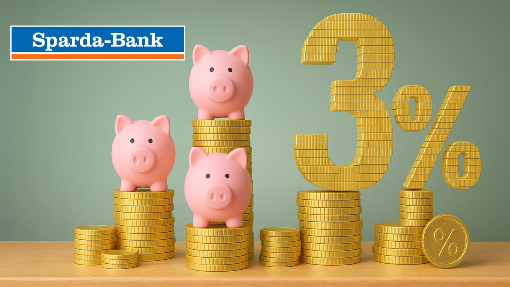 Festgeld-Kracher: Sparda-Bank mit 3 % Zinsen bei 1 Jahr Laufzeit