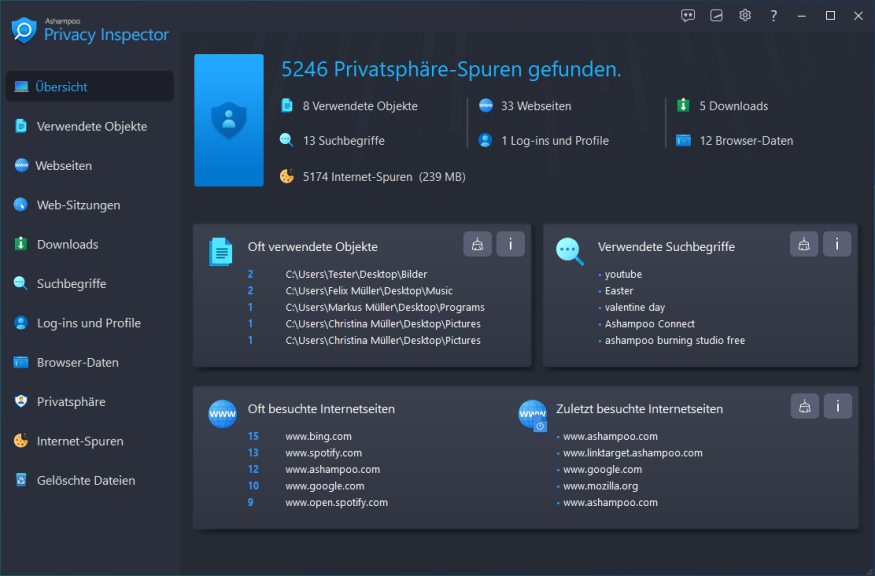 Ashampoo Privacy Inspector – Kostenlose Vollversion