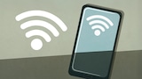 Smartphone mit WLAN Symbol