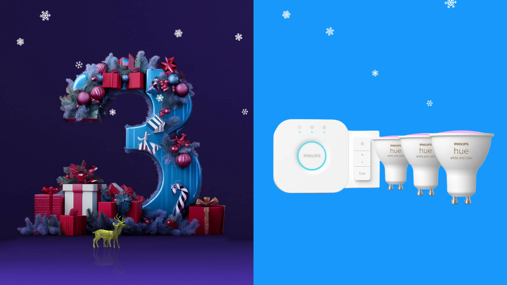 Adventskalender Tür 3: Gewinnen Sie zwei Philips Hue White & Color Ambiance GU10 Starter-Sets mit Dimmschalter