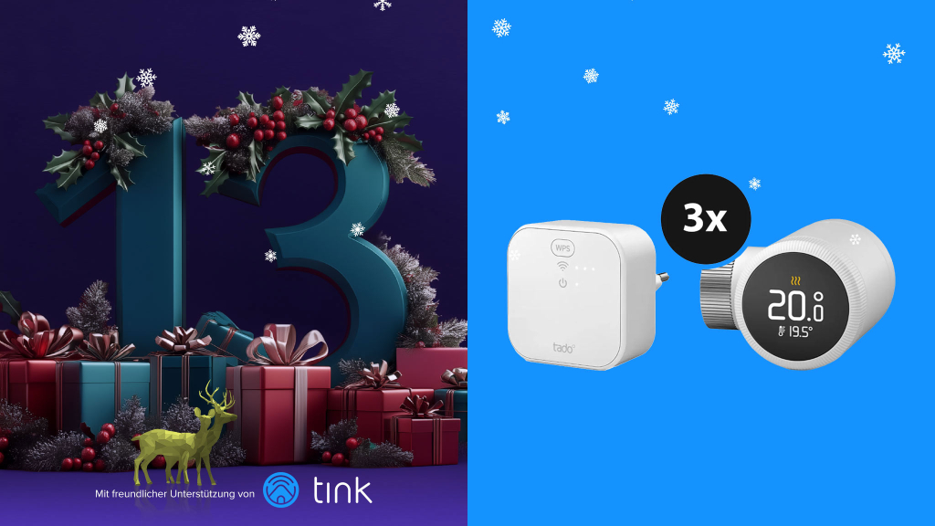 Adventskalender Tür 13: Gewinnen Sie ein tado° X Starter Set mit drei Thermostaten