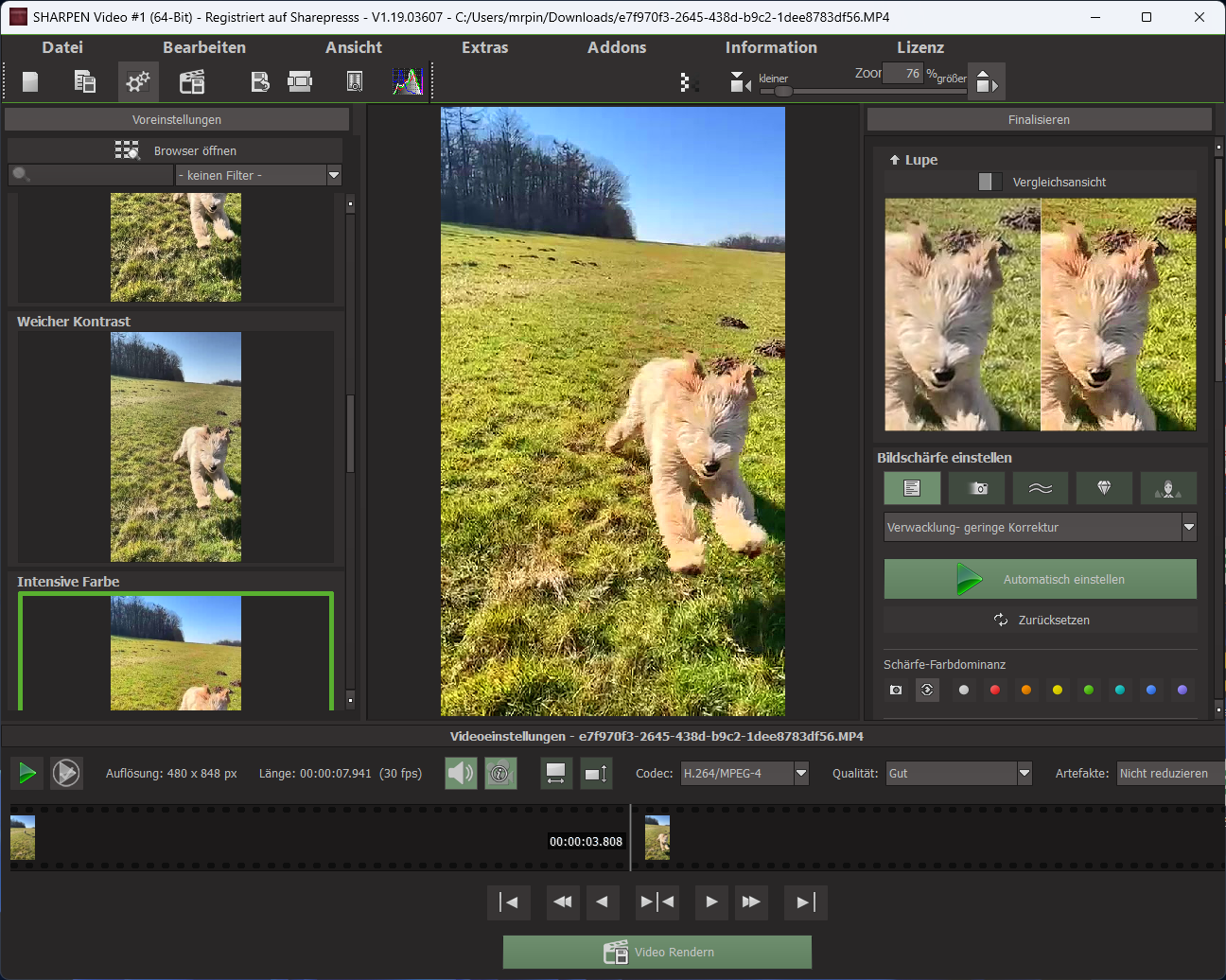 Sharpen Video – Kostenlose Vollversion