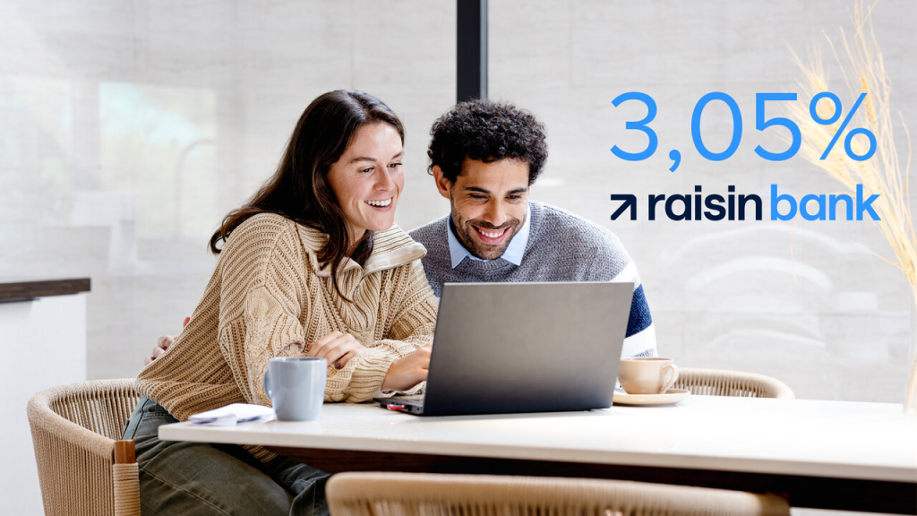 Raisin mit Top-Tagesgeld: 3,05 % p. a. für 3 Monate sichern