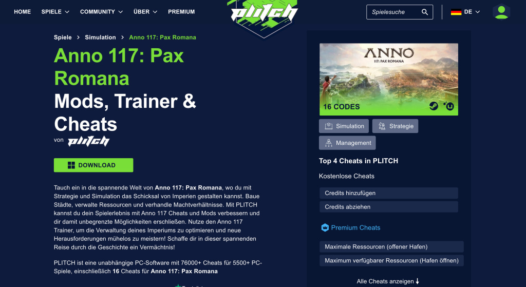 Anno 117 erhält kostenlosen Premium-Guide bei Plitch