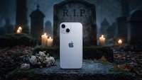 Apple iPhone 14 auf einem Friedhof
