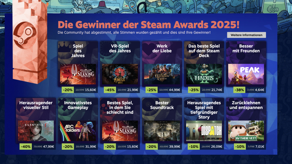 Steam Awards 2025: Das sind die Gewinner – Silksong!