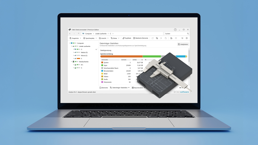O&O DiskCommander im Test: Tool spürt große Dateien auf