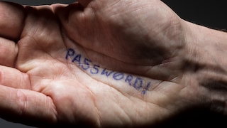 Hand mit Passwort