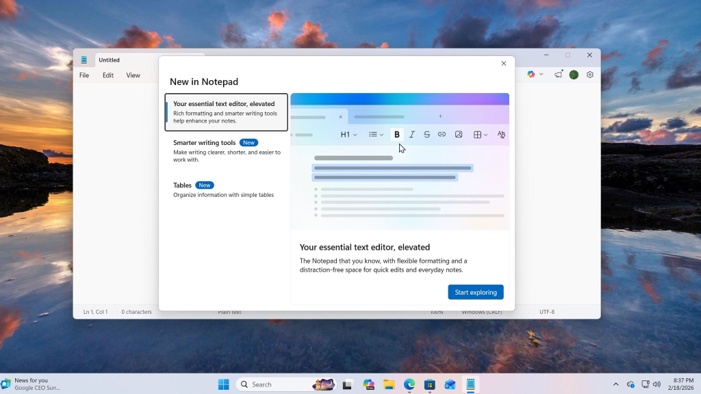 Windows 11: Microsoft spendiert Notepad wohl Bilddarstellung