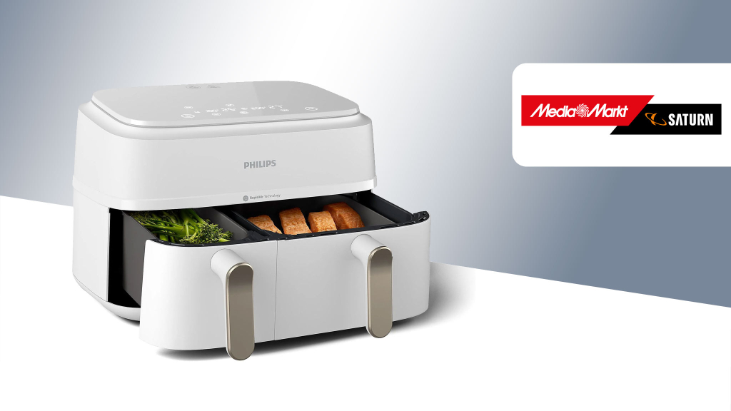 Heiße Sache: Philips-Heißluftfritteuse mit Doppelkorb für nur 116 Euro!