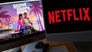 2 Bildschirme zeigen zum einen GTA 6 und zum andern Netflix