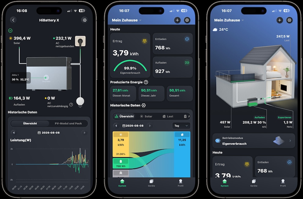 Screenshots aus der S mIles Home App
