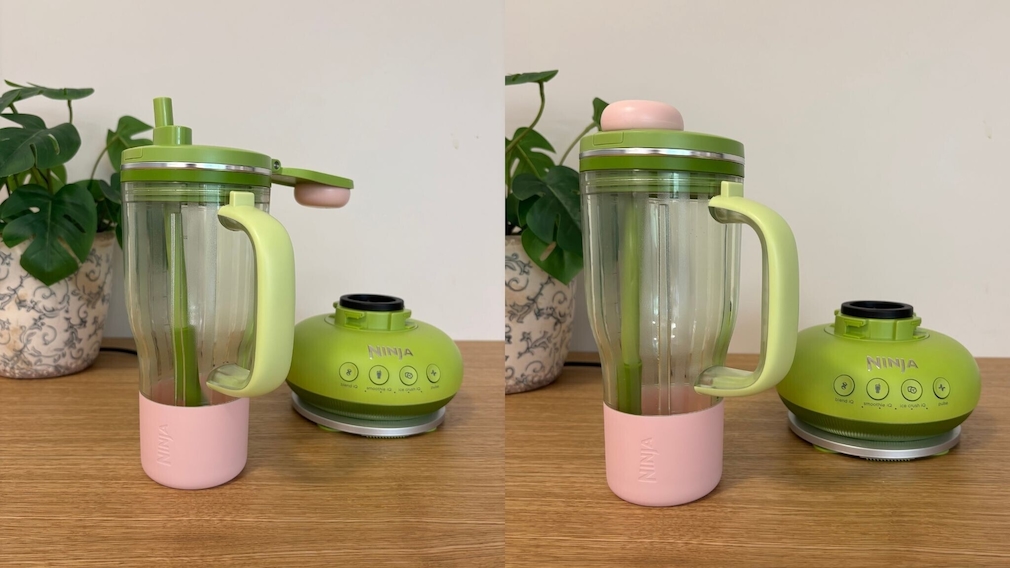 Der Ninja Blend Boss mixt Smoothies direkt im Trinkbecher.