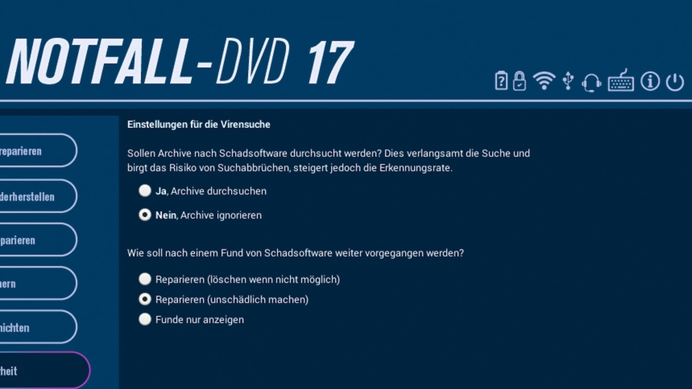 Notfall-DVD Virenscan