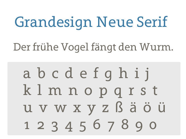 Gratis-Schriften zum Herunterladen Grandesign Neue Serif