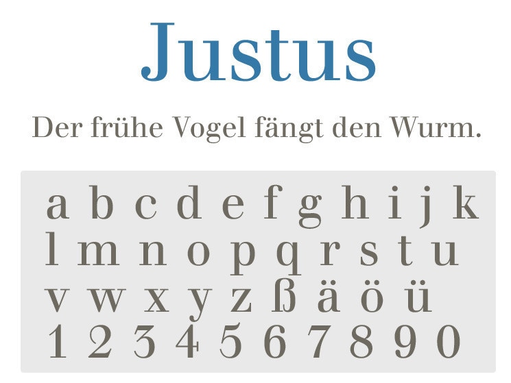 Gratis-Schriften zum Herunterladen: Justus