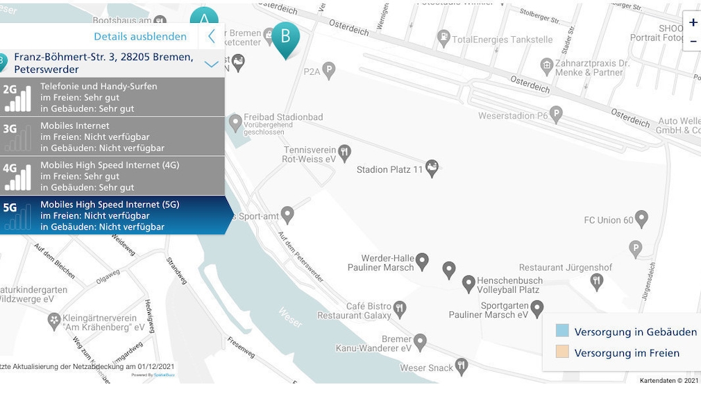 O2 network coverage map