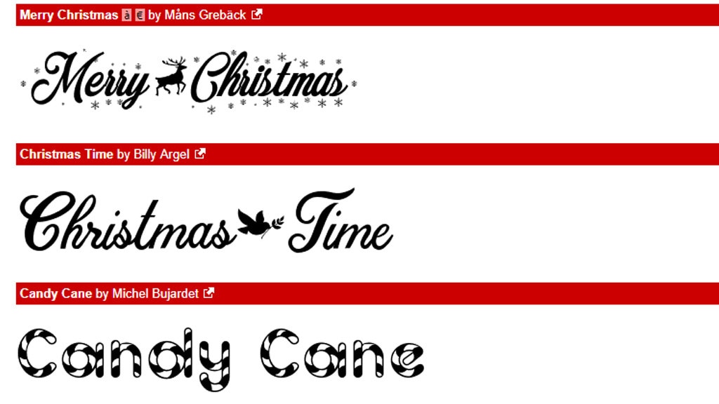 Christmas Fonts (Schriftarten zu Weihnachten): Schriften zum Fest