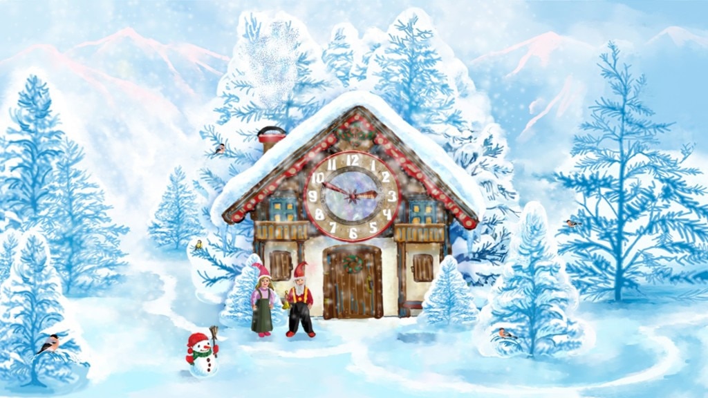 Christmas House Clock Screensaver: Haus-Bildschirmschoner